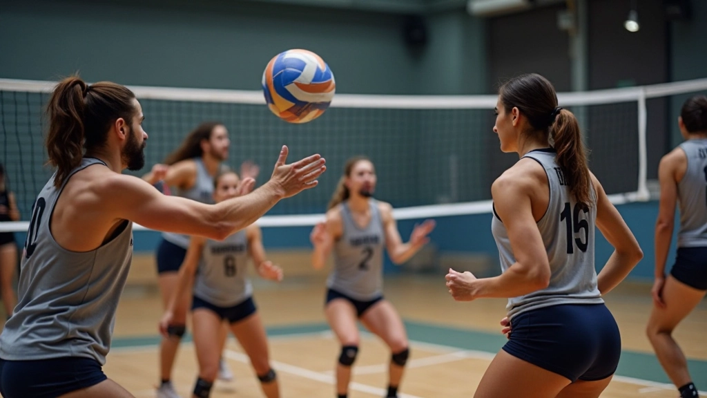 صورة توضيحية لتقنيات التمرير والاستقبال في الكرة الطائرة